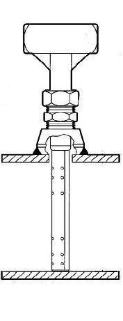 V150弹簧锁定型威力巴探头，金属丝压胀密封螺纹连接型外形图
